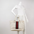 Gucci Leather Canvas Nylon Striped Tote Bag 250329781126203