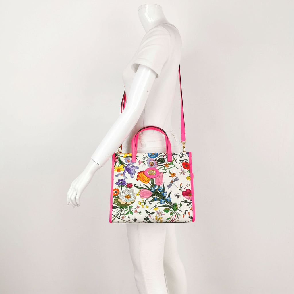 Gucci Floral Print GG Canvas Shoulder Bag 250326781122404