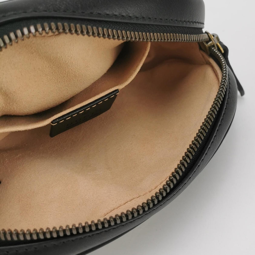 Gucci GG Marmont Small Leather Quilted GG Logo Round Waist Bag Chest Bag 250327781123286