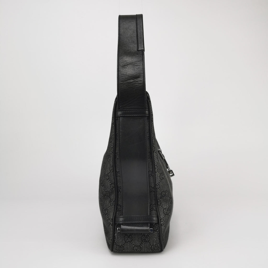Gucci Jackie Leather and Canvas GG Monogram Metal Buckle Vintage Shoulder Bag 250322781116517