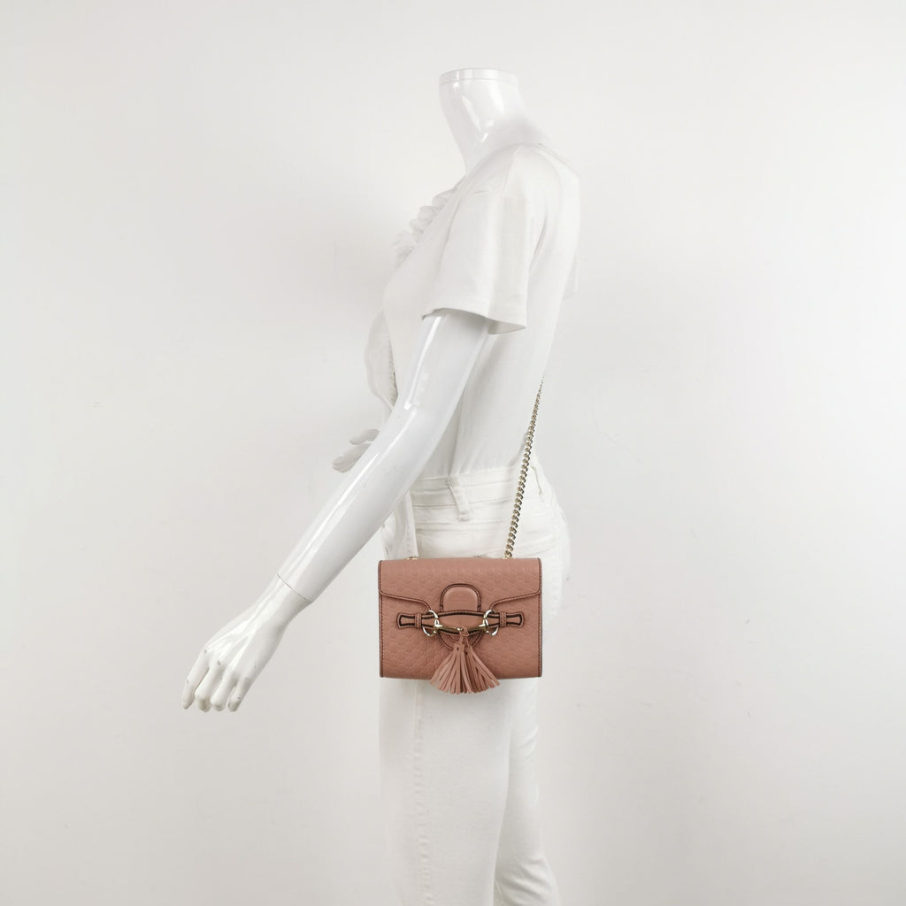 Gucci Emily Mini Leather Tassel Horsebit Shoulder Bag 250320781113487