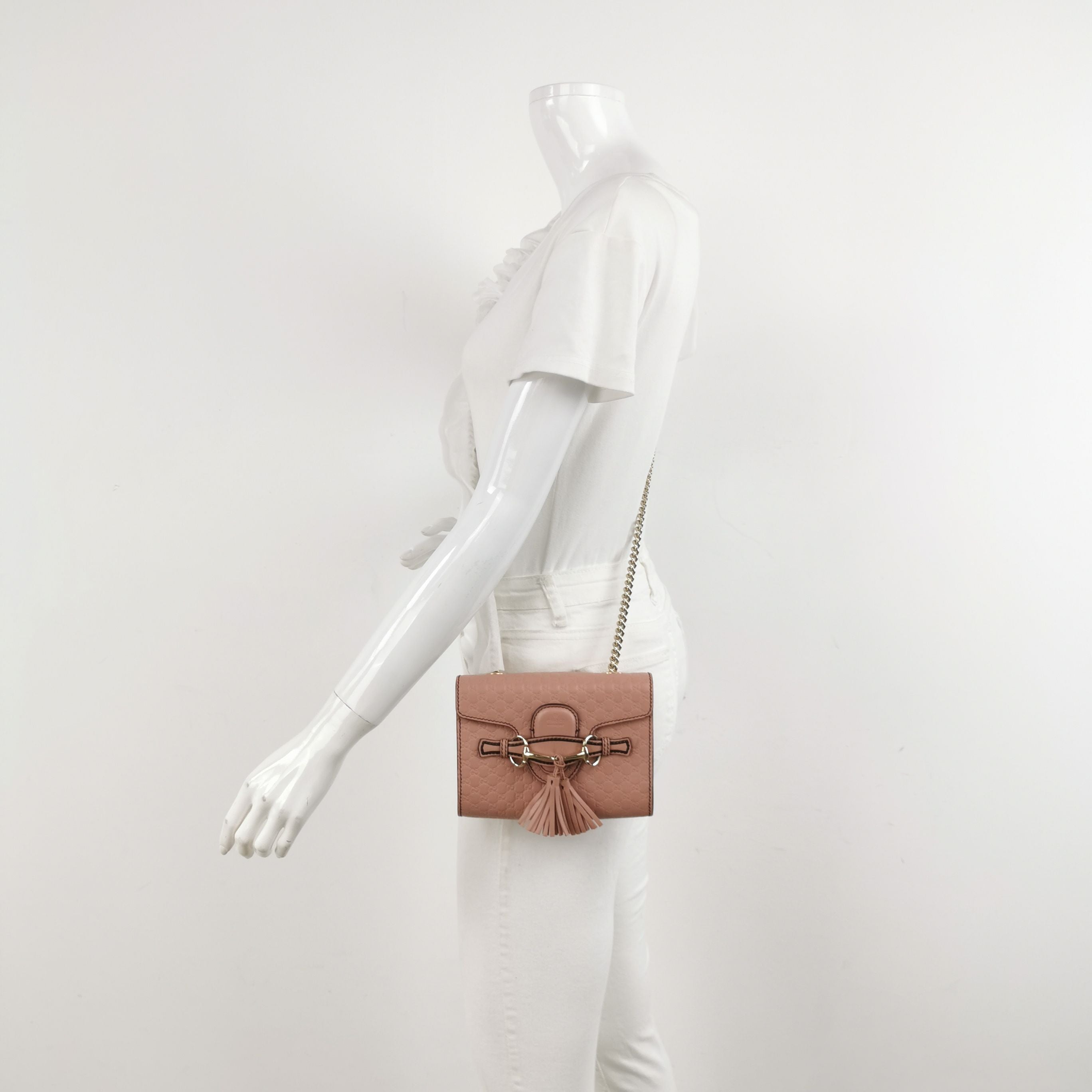 Gucci Emily Mini Leather Tassel Horsebit Shoulder Bag 250320781113487