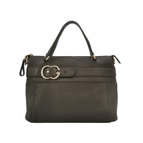 Gucci Leather Solid Color Double G Metal Buckle Handbag 250323781117337