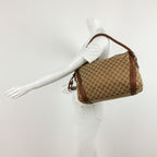 Gucci Bella Series Leather Canvas GG Monogram Fringe Tassel Woven Handle Shoulder Bag 250318781110512