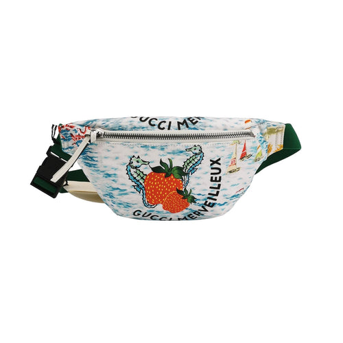 Gucci Nylon Strawberry Print Letter Logo Zip Waist Bag Chest Bag 250319781111238