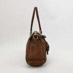 Gucci Bella Series Leather Bow Decorated Woven Handle Shoulder Bag 250318781110767