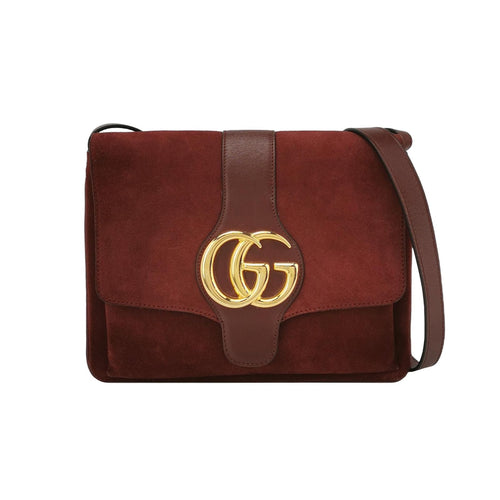 Gucci Arli Suede Leather GG Monogram Shoulder Bag 250317781109060