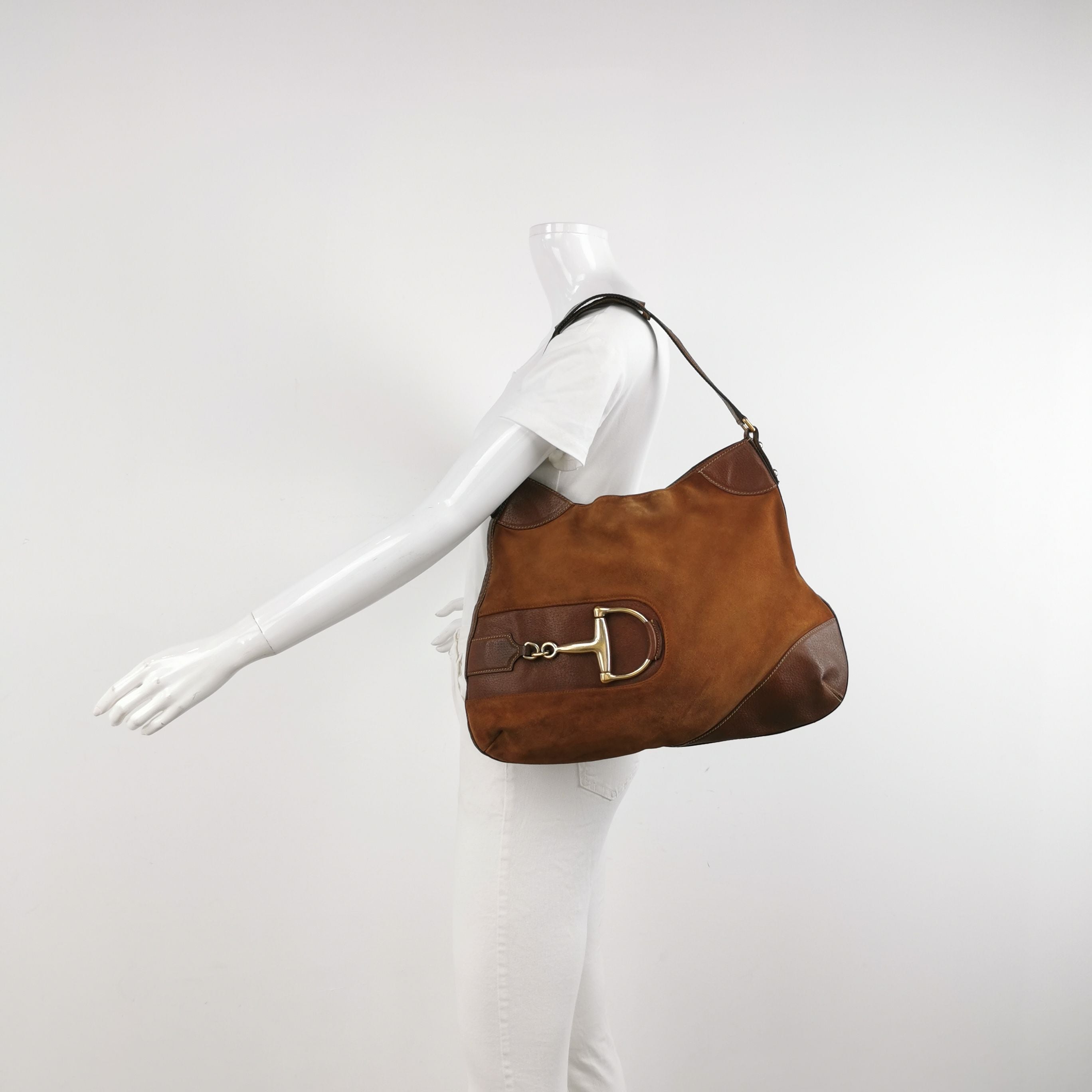 Gucci Suede and Leather Shoulder Bag 250316781107274