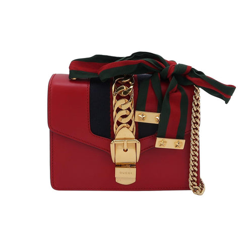 Gucci Sylvie Mini Leather Crossbody Bag 037851700351