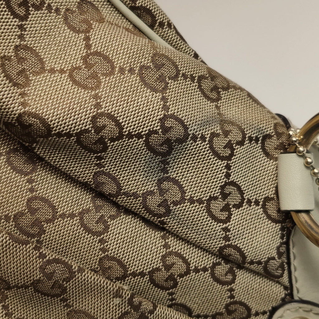 Gucci Sukey Leather Canvas GG Monogram Shoulder Bag 250314781104196