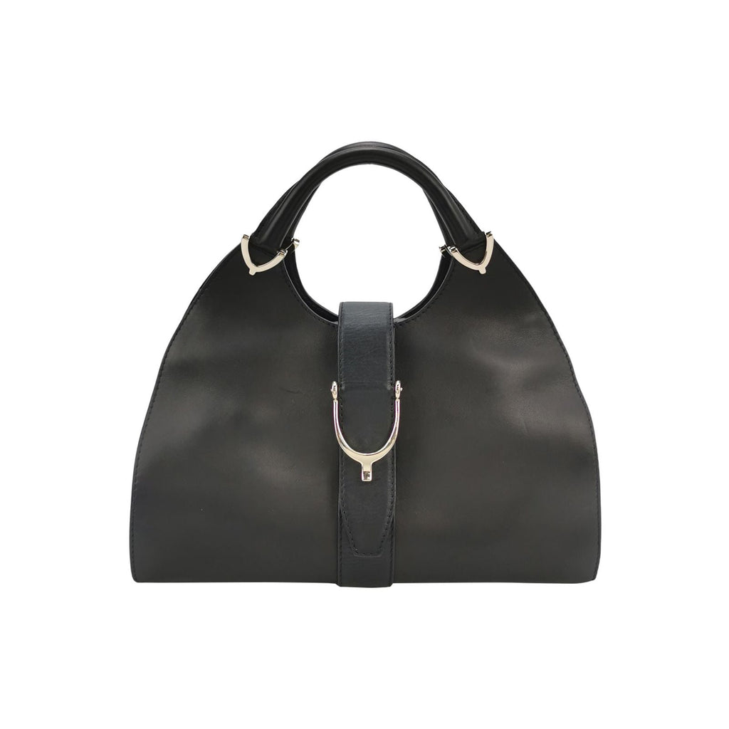 Gucci Leather Solid Snap Top Handle Bag 250316781107328