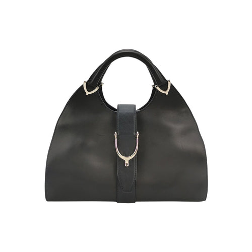 Gucci Leather Solid Snap Top Handle Bag 250316781107328