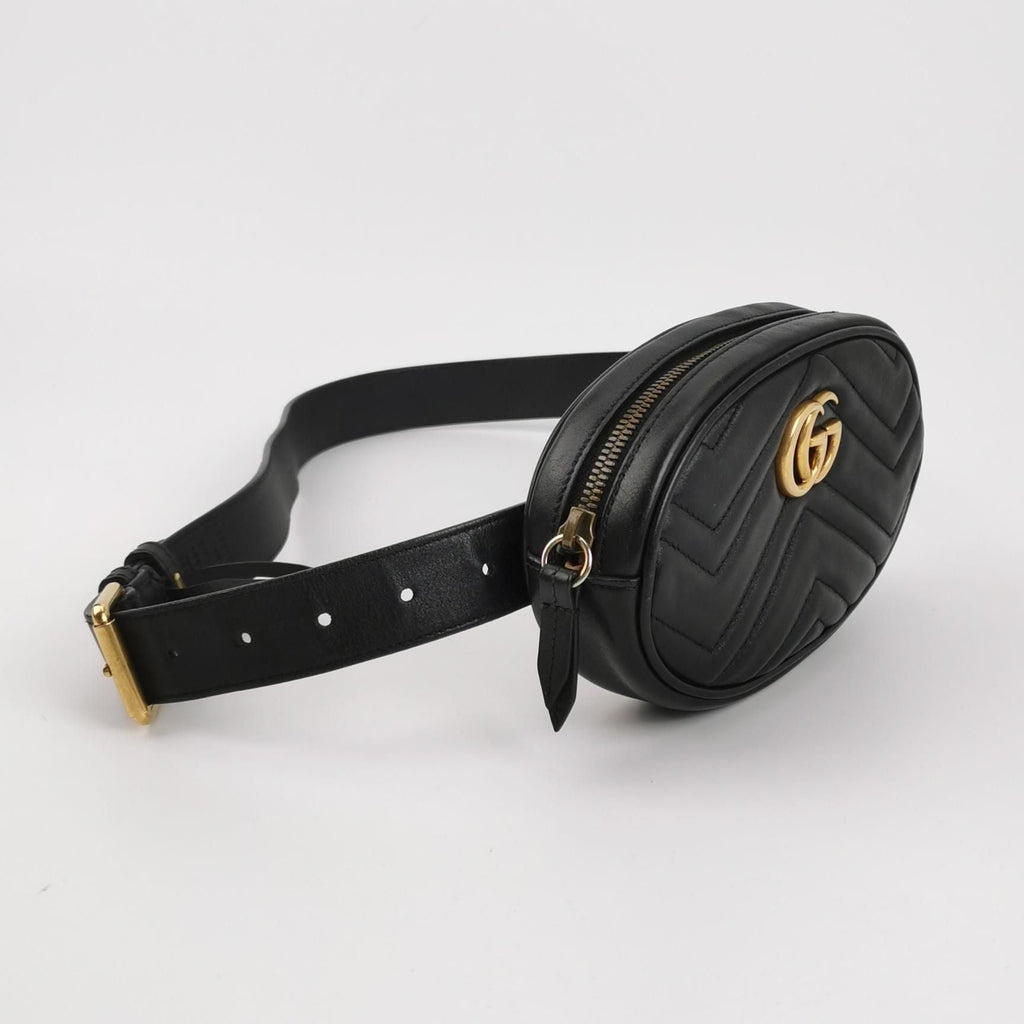 Gucci GG Marmont Small Leather V-Pattern Quilted Double G Logo Waist Bag Chest Bag 250316781107474
