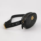 Gucci GG Marmont Small Leather V-Pattern Quilted Double G Logo Waist Bag Chest Bag 250316781107474