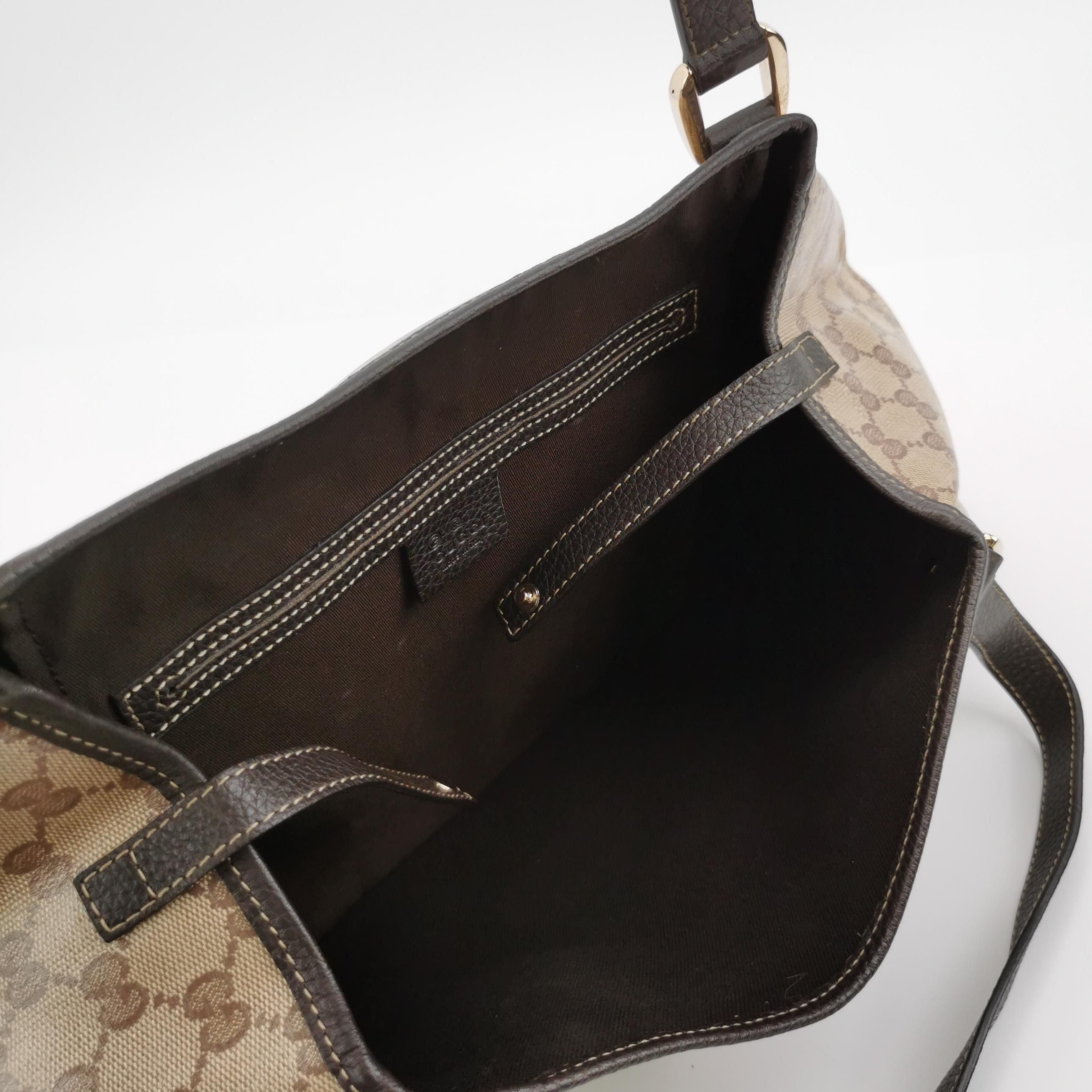 Gucci Abbey Leather Coated Canvas GG Monogram D-Ring Shoulder Bag 250314781104125