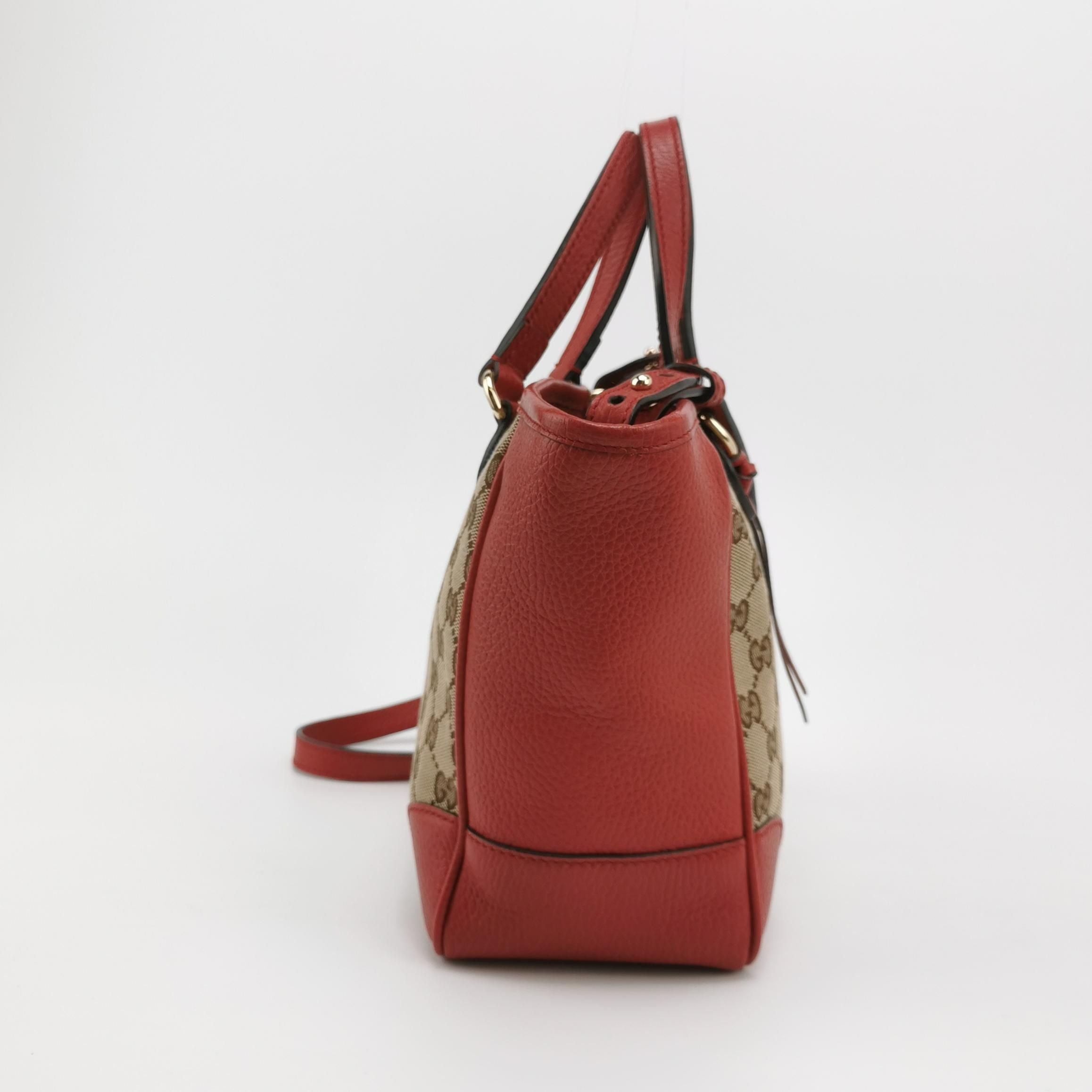 Gucci Bree Leather Canvas Interlocking G Tassel Crossbody Shoulder Bag 250310781098529