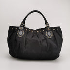 Gucci Leather Canvas GG Monogram Studded Shoulder Bag 250314781104959