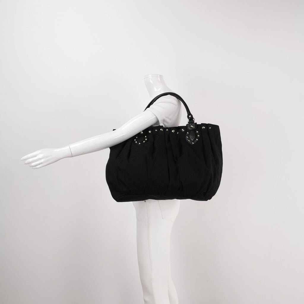 Gucci Leather Canvas GG Monogram Studded Shoulder Bag 250314781104959