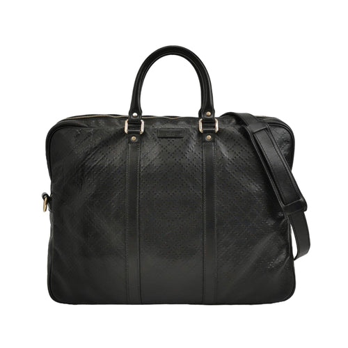 Gucci Leather Diamond Pattern Logo Zip Shoulder Bag 250313781103885
