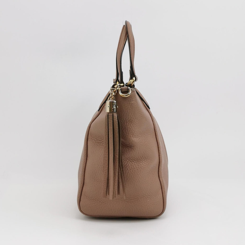 Gucci Soho Leather Tassel Decor GG Embossed Crossbody Shoulder Bag 250313781103898