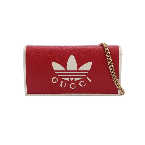 Gucci Adidas Collaboration Leather Crossbody Bag with Three Leaves Logo 250311781100330