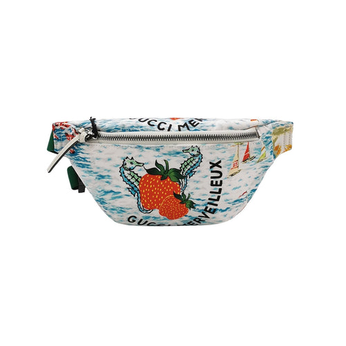 Gucci Nylon Strawberry Pattern Letter Logo Waist Bag Chest Bag 250312781101749