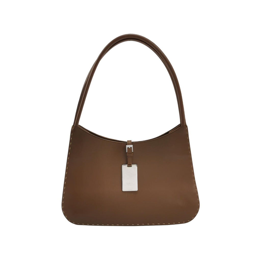 Gucci Leather Solid Metal Logo Snap Shoulder Bag 250308781095431