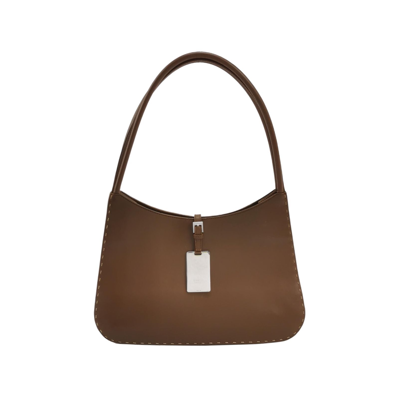 Gucci Leather Solid Metal Logo Snap Shoulder Bag 250308781095431