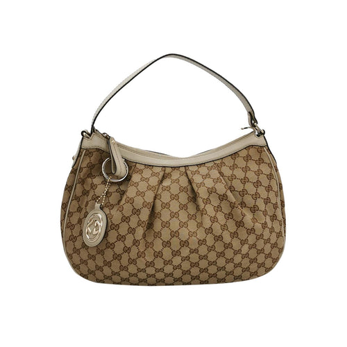 Gucci Sukey Leather and Canvas GG Monogram Shoulder Bag 250307781095386