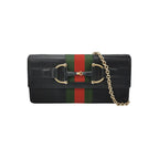 Gucci Leather and Canvas Striped Shoulder Bag 250309781096953