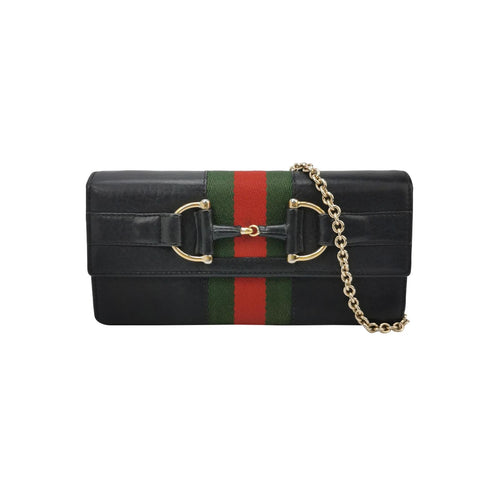 Gucci Leather and Canvas Striped Shoulder Bag 250309781096953