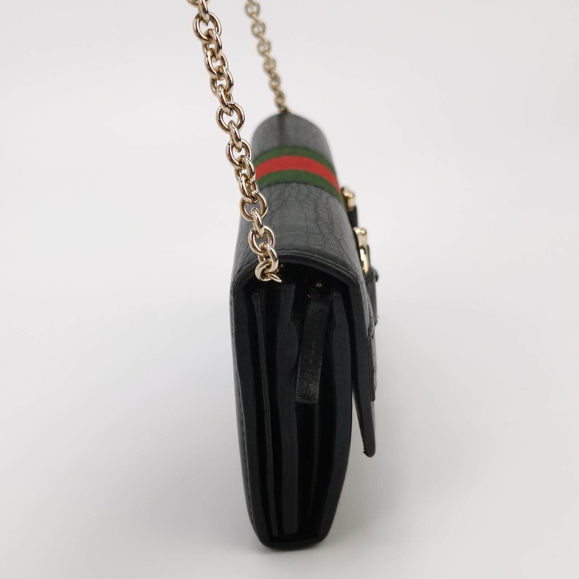 Gucci Leather and Canvas Striped Shoulder Bag 250309781096953