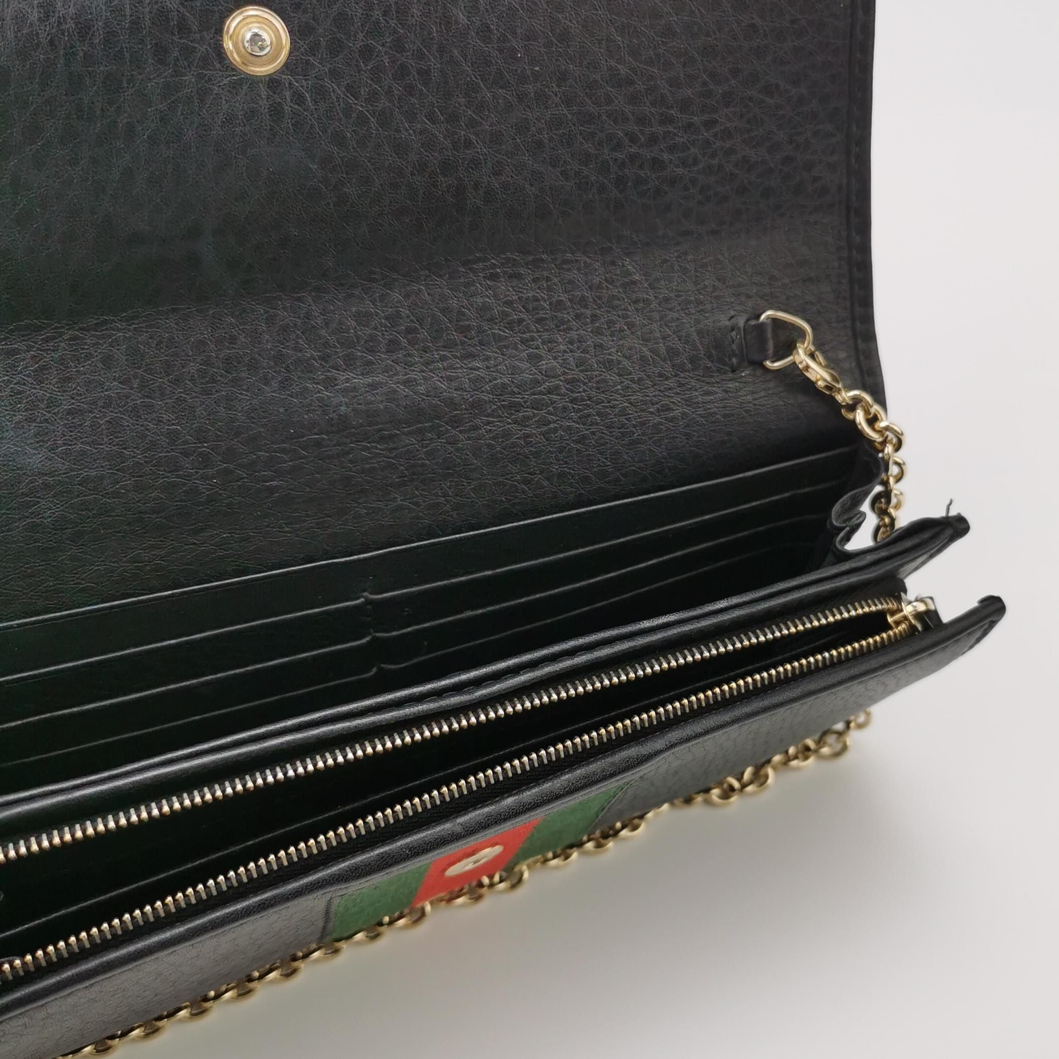 Gucci Leather and Canvas Striped Shoulder Bag 250309781096953
