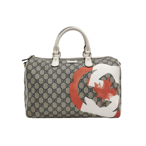 Gucci Leather GG Monogram Maple Leaf Print Handbag 250308781096069