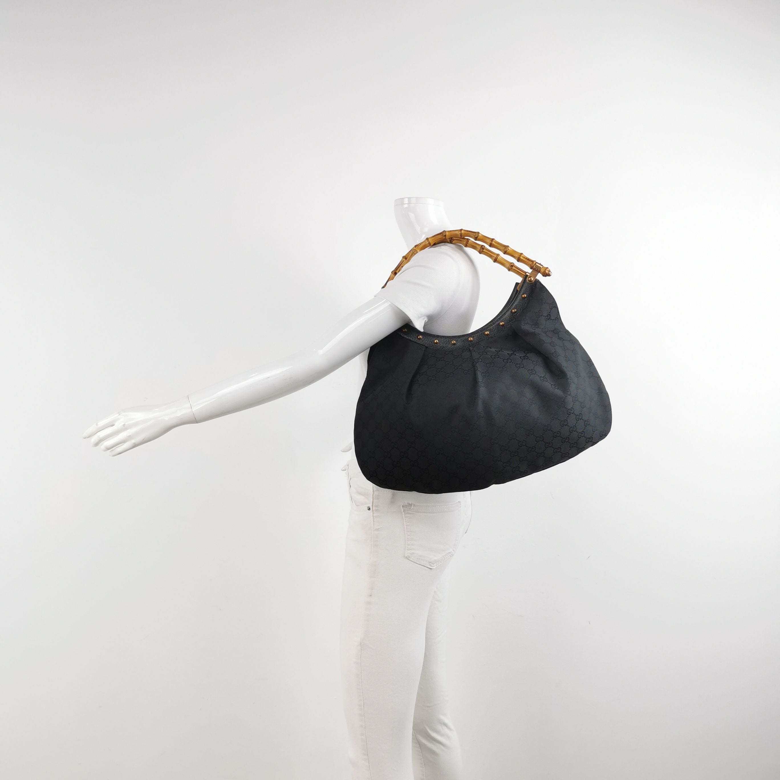 Gucci Bamboo Canvas Shoulder Bag 250308781095479