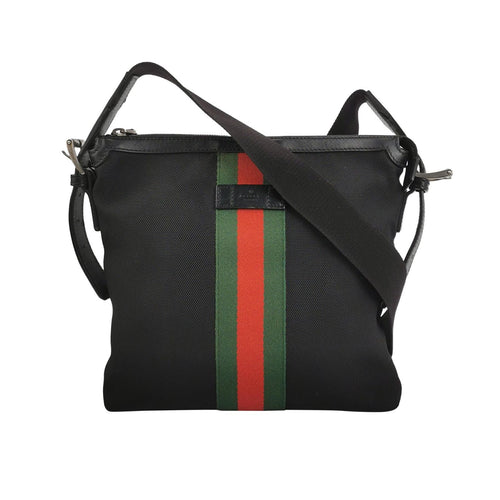 Gucci Leather and Canvas Logo Shoulder Bag 250308781096642