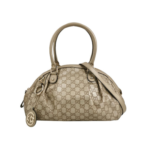 Gucci Sukey Leather GG Monogram Shoulder Bag with GG Charm 037850900412
