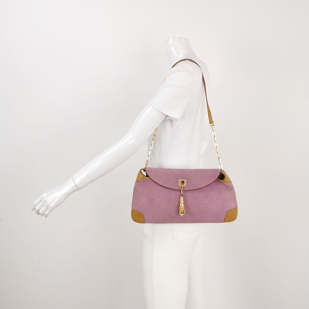 Gucci Suede Leather Tiger Head Shoulder Bag 23121078536272