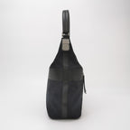 Gucci Leather Canvas Solid Pattern Logo Zipper Vintage Shoulder Bag 250305781092243