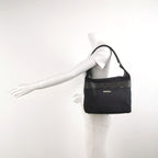 Gucci Leather Canvas Solid Pattern Logo Zipper Vintage Shoulder Bag 250305781092243