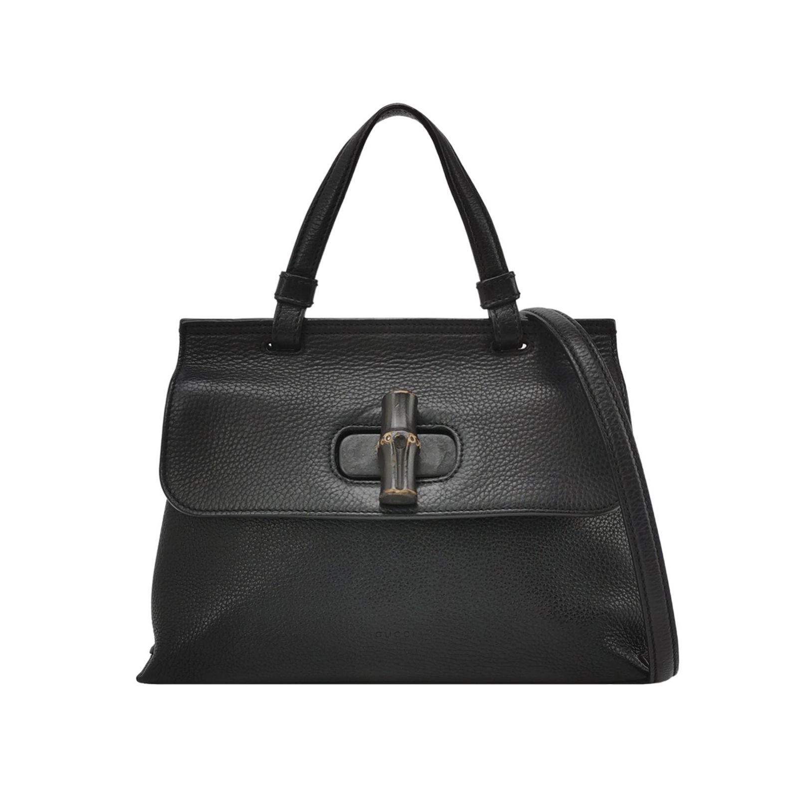 Gucci Daily Small Leather Solid Bamboo Twist Lock Crossbody Shoulder Bag 250305781092164