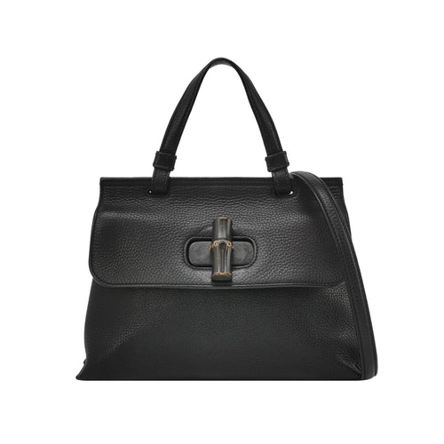 Gucci Daily Small Leather Solid Bamboo Twist Lock Crossbody Shoulder Bag 250305781092164