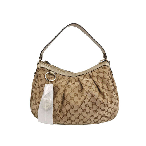 Gucci Sukey Leather and Canvas GG Monogram Shoulder Bag 250306781093730