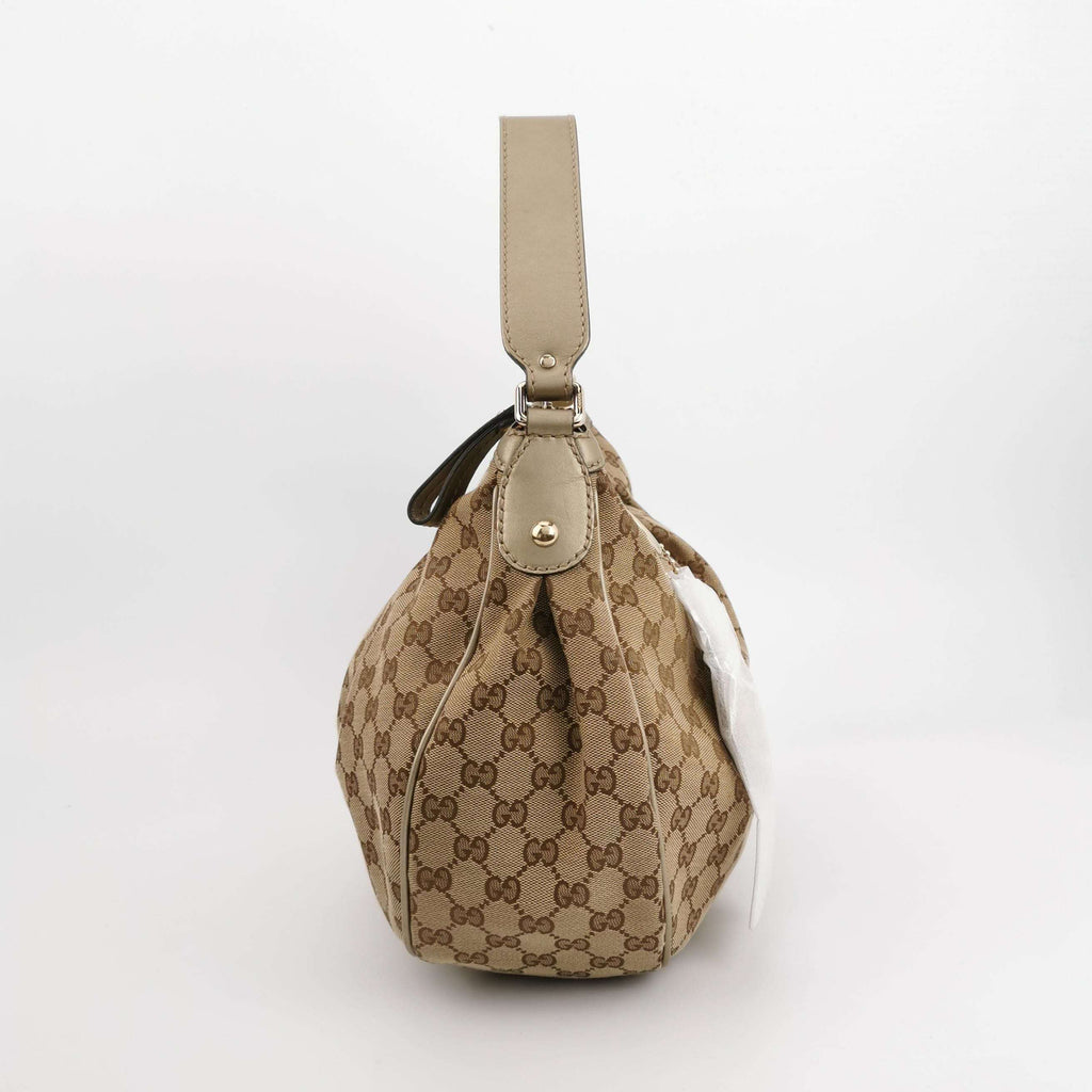 Gucci Sukey Leather and Canvas GG Monogram Shoulder Bag 250306781093730