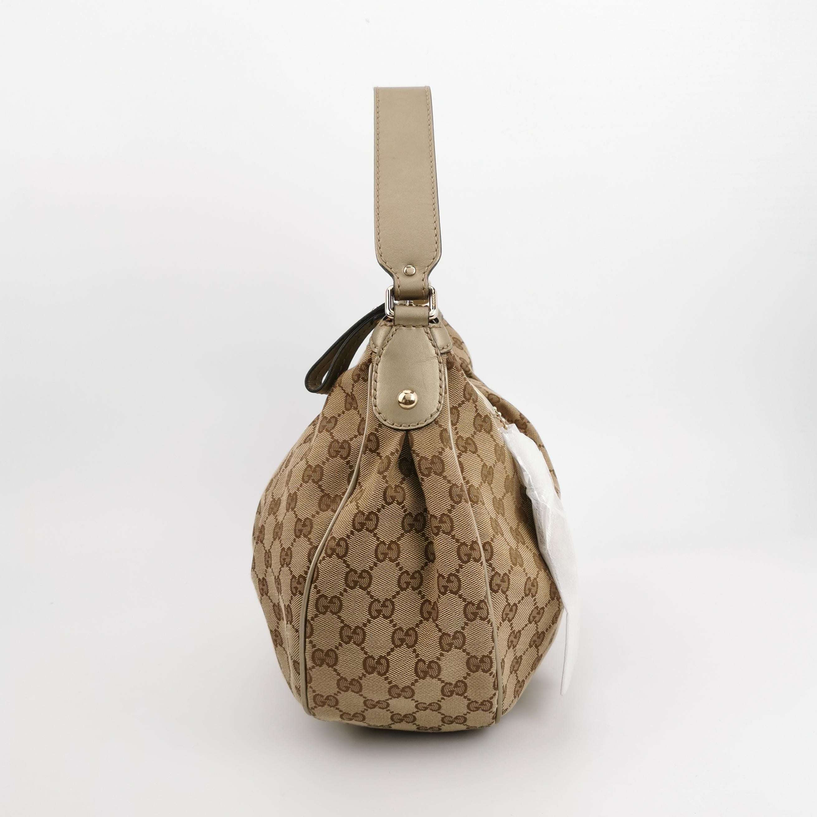 Gucci Sukey Leather and Canvas GG Monogram Shoulder Bag 250306781093730