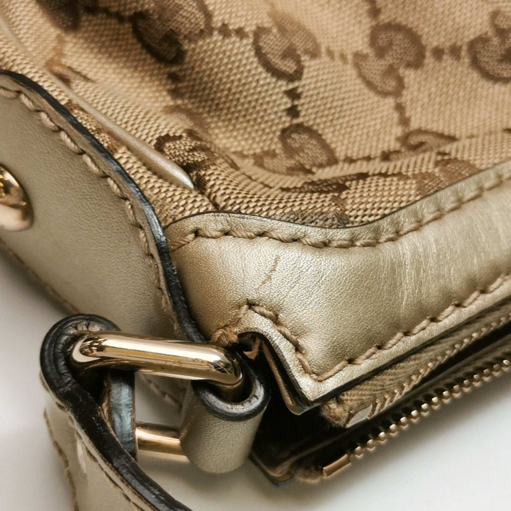 Gucci Sukey Leather and Canvas GG Monogram Shoulder Bag 250306781093730