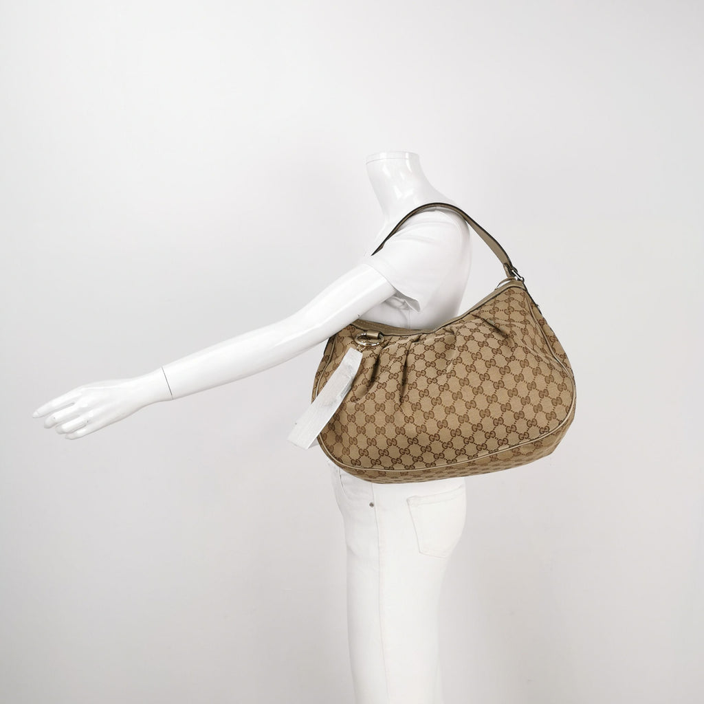 Gucci Sukey Leather and Canvas GG Monogram Shoulder Bag 250306781093730