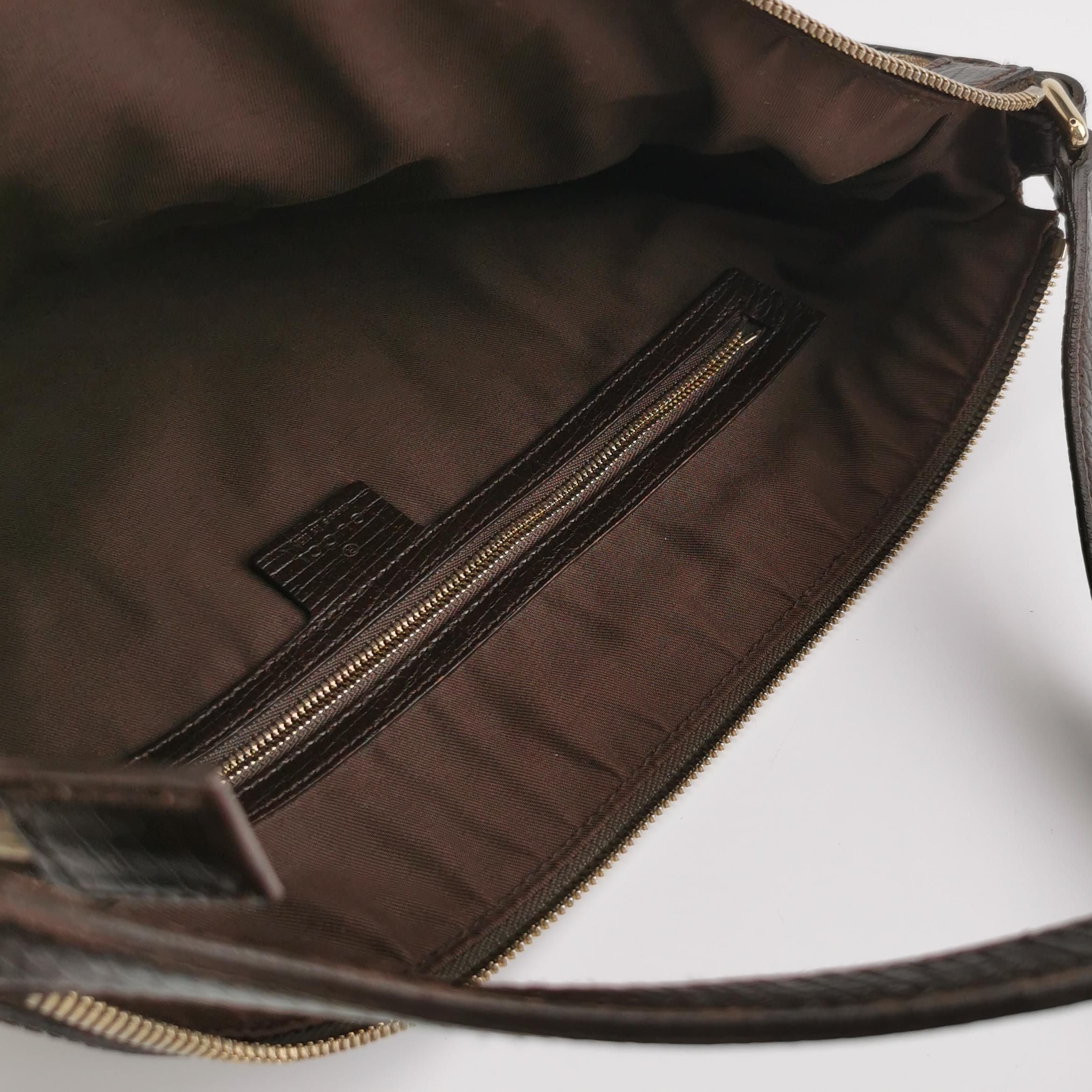 Gucci Leather and Canvas GG Monogram Striped Shoulder Bag 250303781088468