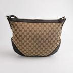 Gucci Leather and Canvas GG Monogram Striped Shoulder Bag 250303781088468