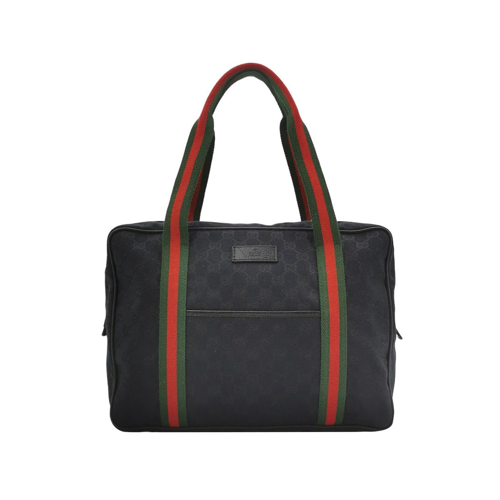 Gucci Leather and Canvas Striped Tote Bag 250302781086810